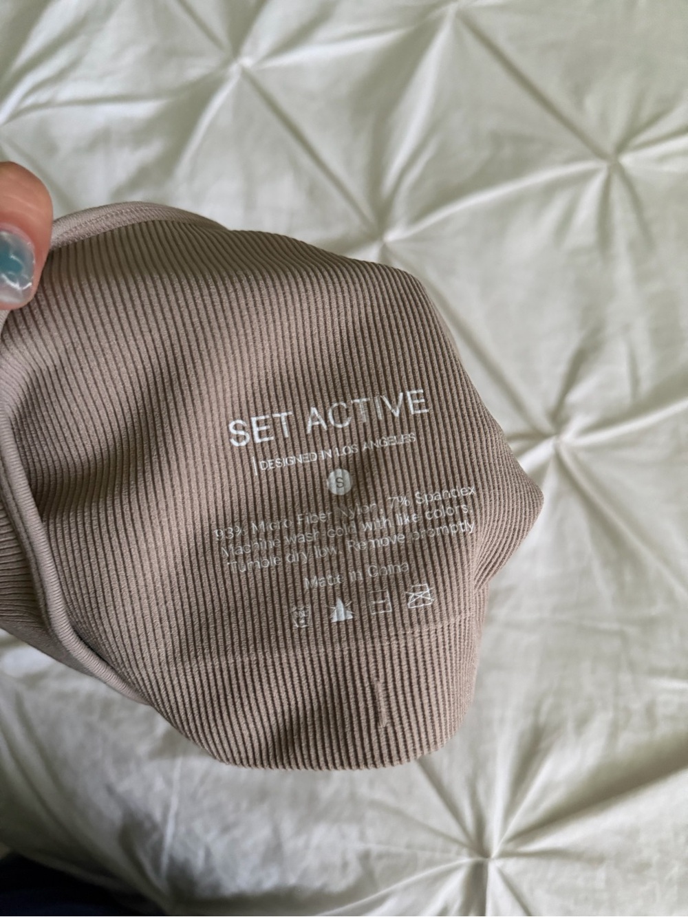 SET Active One-Shoulder Ribbed Crop Top - Picture 3 of 3